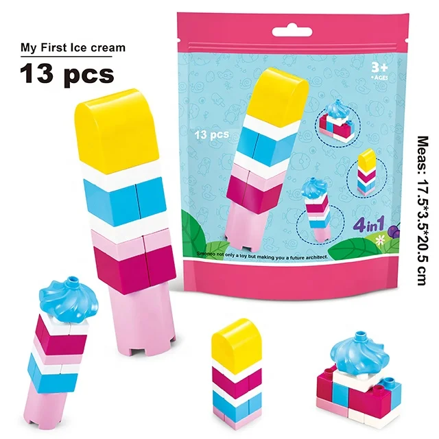 
New Gifts Educational Learning 4 In 1 Animal Kids Play Plastic DIY Toys Building Block 