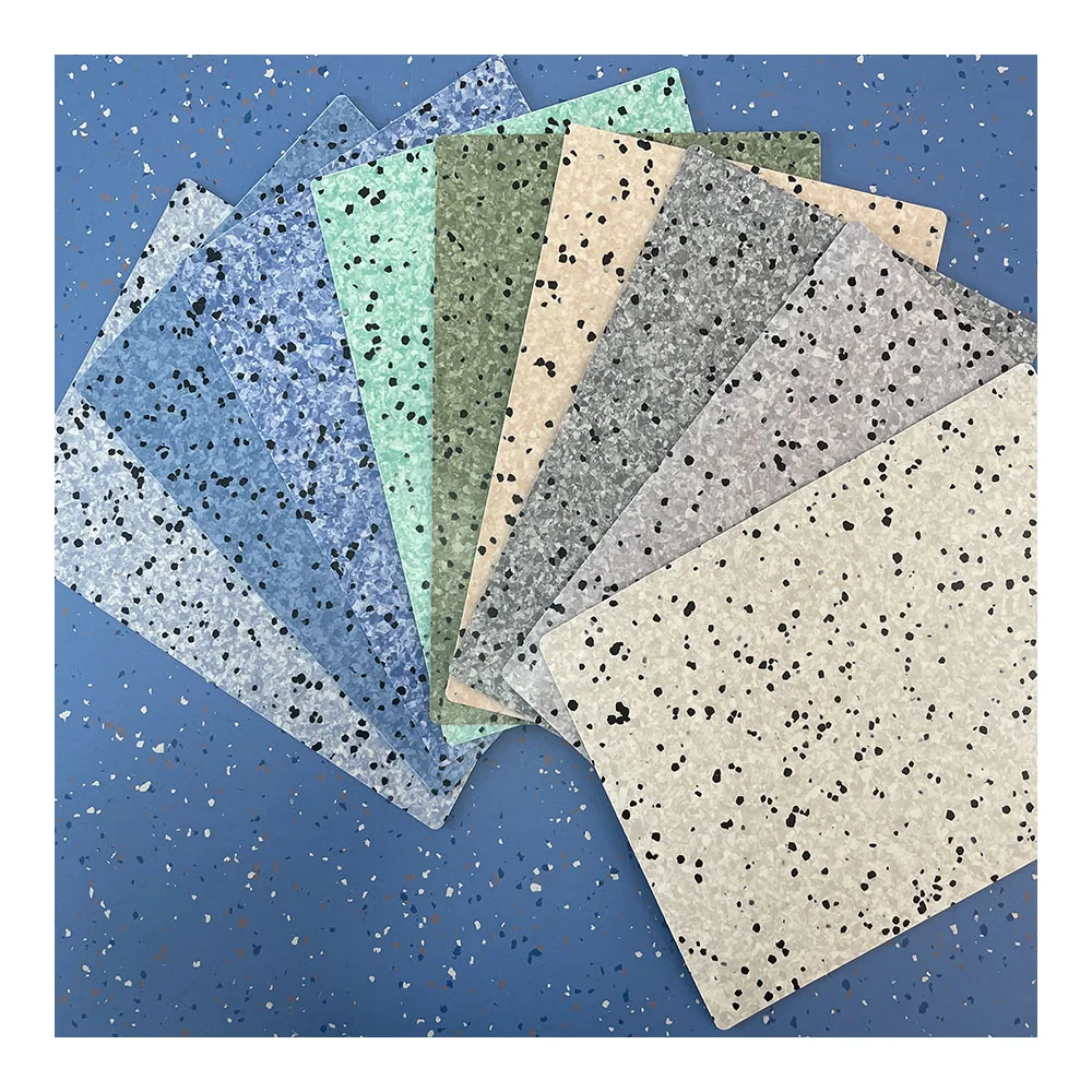 fireproof plastic commercial linoleum flooring rolls manufacturers with anti-static carbon black backing