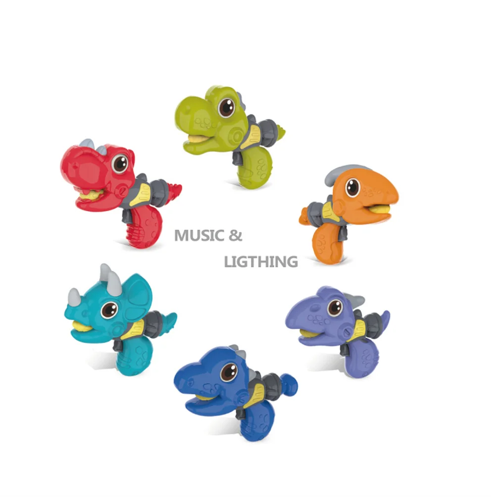 Hot sale Six mixed products of acousto optic Mini Gun  Small dinosaur gun with light and sound electronic gun use two AG13 batt