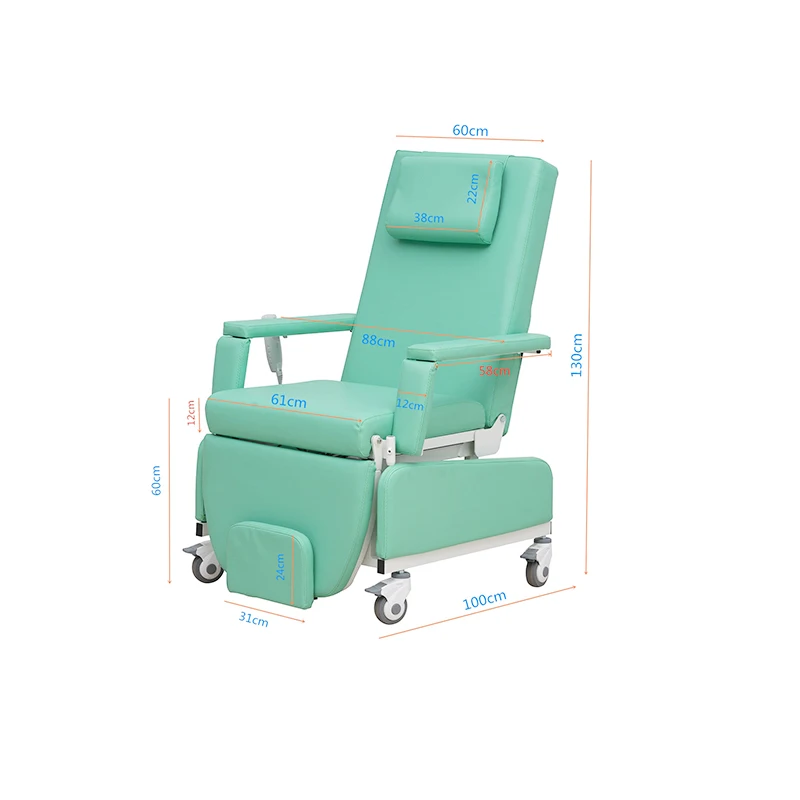 EM-DC002 Hospital Electric control  reclining dialysis chair  blood drawing chair