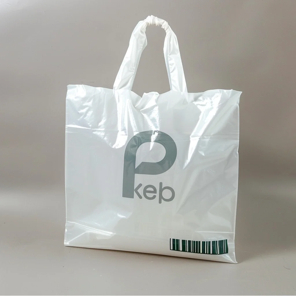 Holographic Print 1kg Pe Thin Guangzhou Laundry Shop Custom Clothing Plastic Shopping Bag Handle