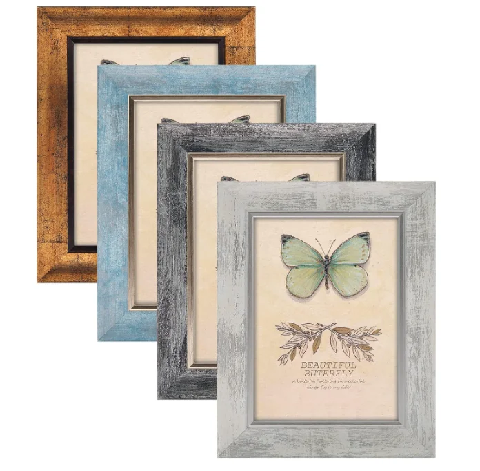 Набор фоторамок 5x7 4 рустикальных фоторамки в стиле ретро с настенным креплением из плексигласа и настольным дисплеем свадебный подарок для друзей семьи