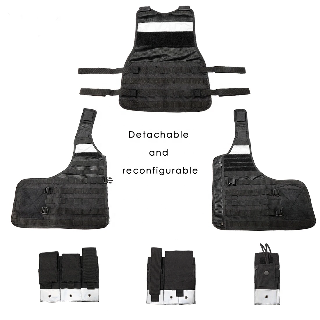 Custom Logo Detachable Utility Stab Proof Mesh Reflective Security Personal Protective Tactical Vest