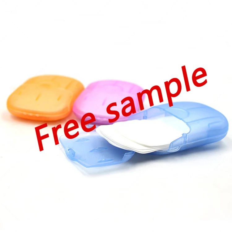 Custom Logo Disposable Paper Soap Sheets Feuille De Savon 20pcs/box Water Soluble Portable Washing Hand Soap Sabun Soap Flakes