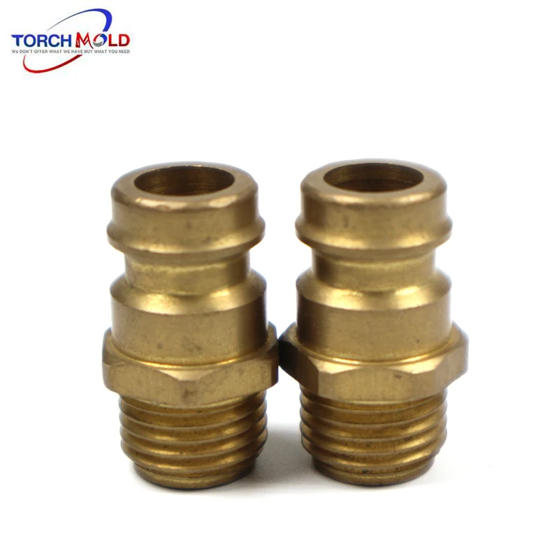 Automotive Non-standard brass connector male elbow copper pipe fitting cnc brass milling