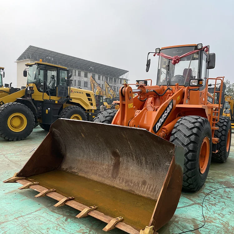 Низкая цена б/у Doosan DL505 колесные погрузчики 17 тонн большой гидравлический погрузчик
