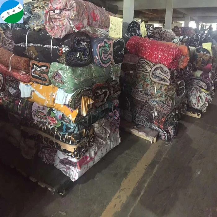 Bulk order cheap kilo price polyester woven chiffon printed remnant fabric cutting pieces