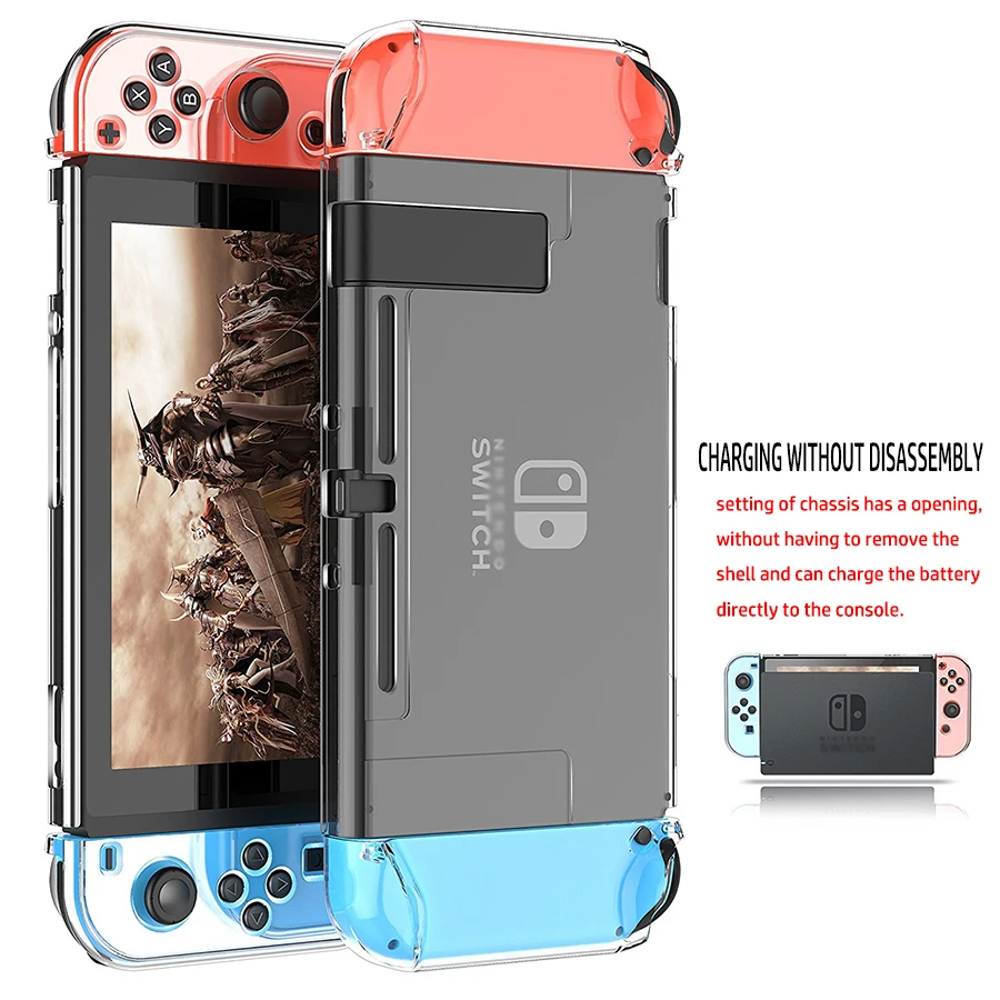Anti-Scratch Crystal Transparent PC Hard Protective Case Dust-Proof shell Accessories for Nintendo Switch