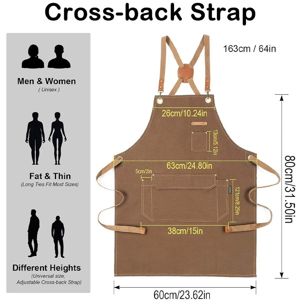 Cotton Thick Canvas Apron Printing Hairdresser Florist Restaurant Bar Cafe Work Apron Production Drawing