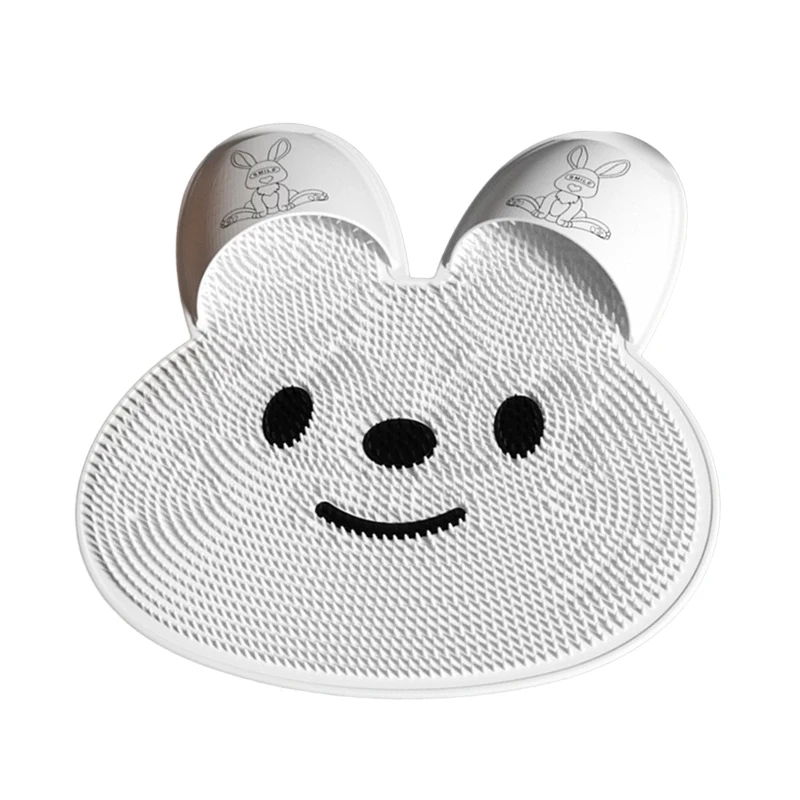 Tiktok Hot Silicone Bathroom Foot Scrubber Spas Massage Exfoliating Cleaning Slipper Rabbit Foot Scrubber Shower Mat