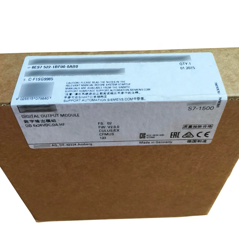 Nice price Siemens original new spare part simatic S7-1500 digital output module 6ES7522-1BF00-0AB0