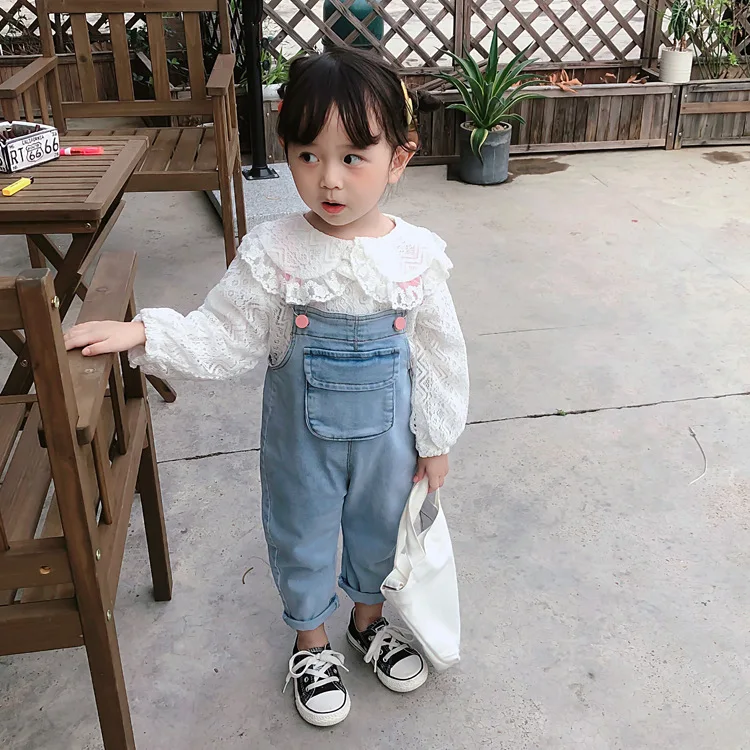 
Boutique high-end fashion casual jeans children cotton spandex girls denim jeans children pants 