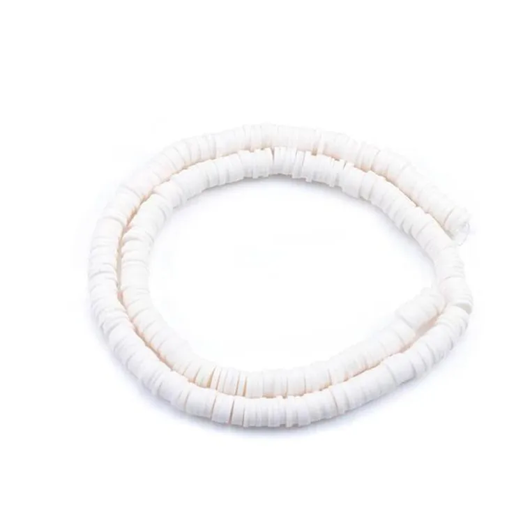 Soft Pottery Slice DIY Beaded Loose Bead Bohemian Style Polymer Clay Flat Round Beads 6mm