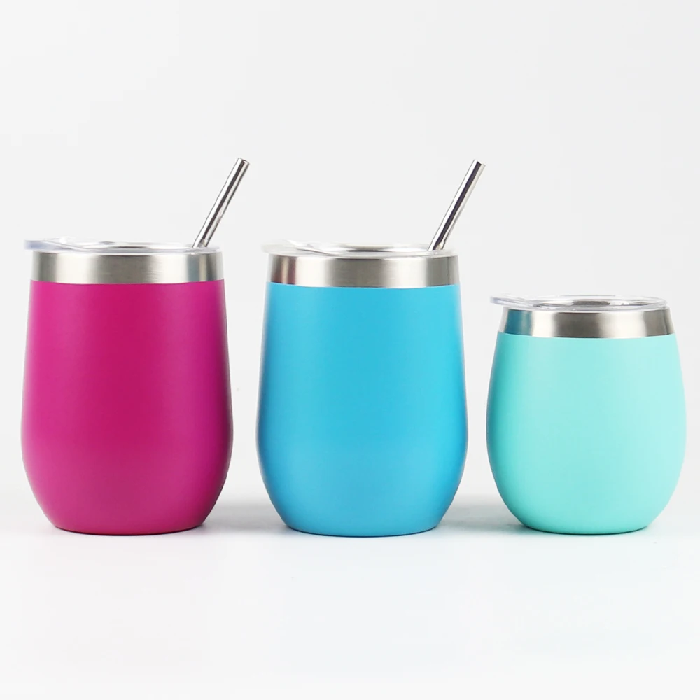 Высококачественный изолированный стеклянный стакан для вина с двойными стенками и порошковым покрытием, дорожная чашка, термос из нержавеющей стали с крышкой