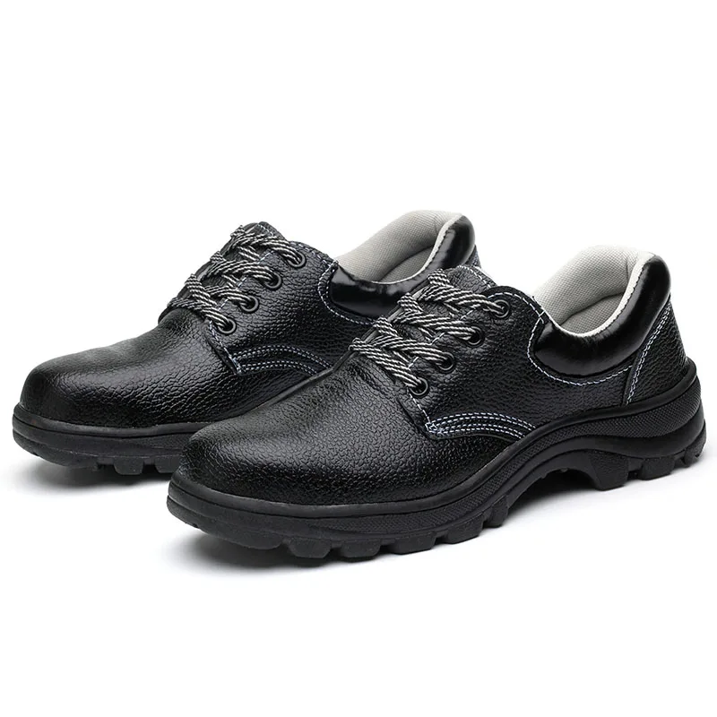 Anti Smash Construction Work Shoes Steel Toe Leather Upper Safety Shoes Low Cut Steel midsole Rubber Shoes for Men Unisex Rubber