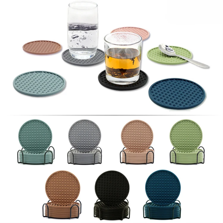 Eco friendly silicone anti slip Silicone Drink Cup Coaster Silicone mat pad for beer tea