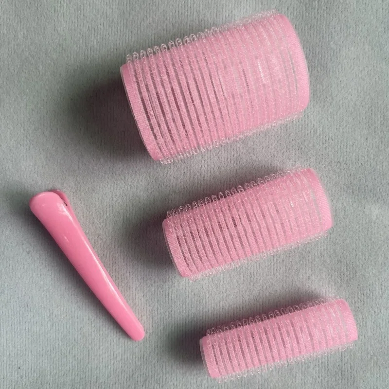 DANSKY Self grip hair roller set 36 pcs Heatless hair curlers and clips 3 Sizes Pink rose red black Hair Rollers in 1 set