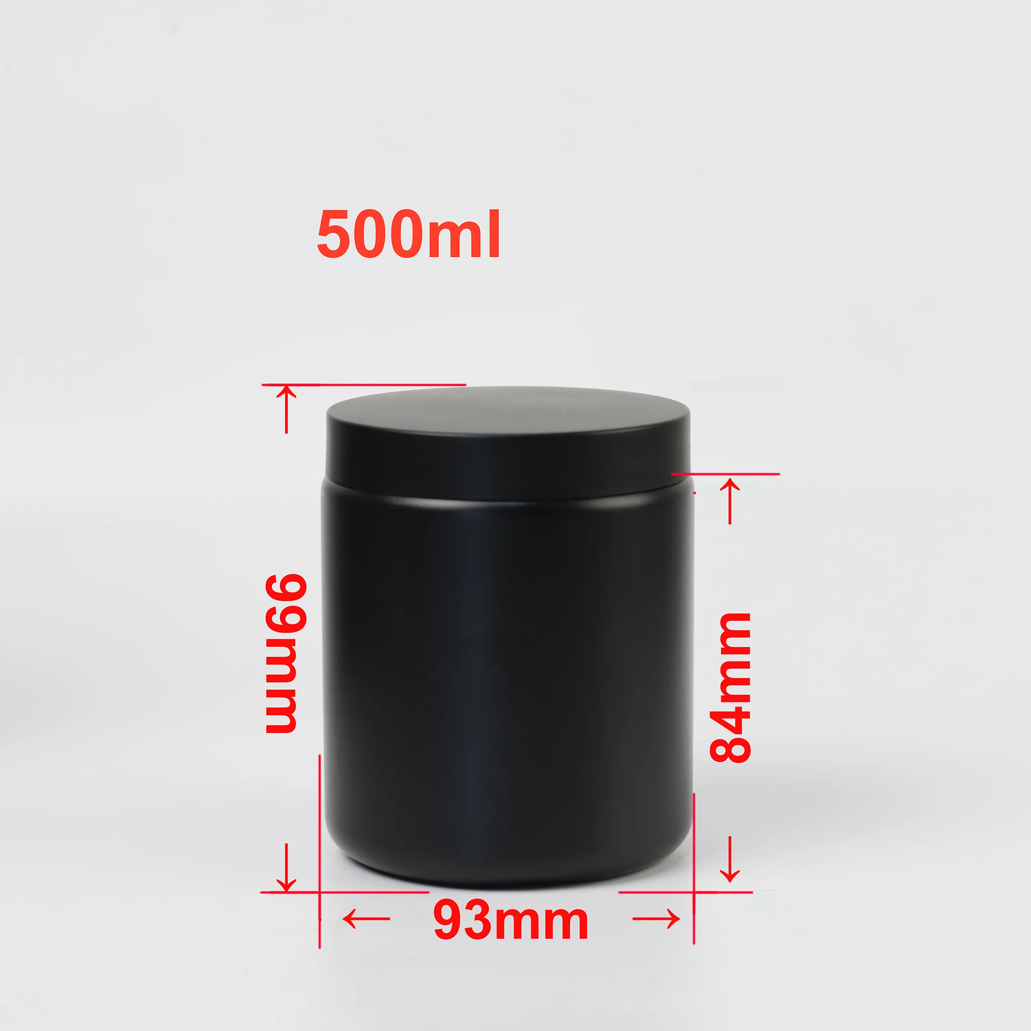 500ml 600ml 800ml 1000ml Black Hdpe Plastic Bottles Jar For Protein Powder Packaging Plastic Jars Container
