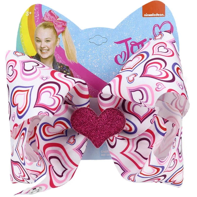 High quality Siwa Hair Bows Girl Bow Hair Clip heart jojo Ribbon bow with clip