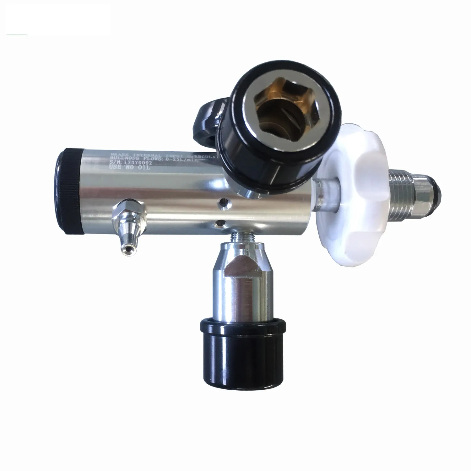 Bullnose EMS Medical oxygen pressure regulators for oxygen therapy hospital equipment 25LPM, Brass internal