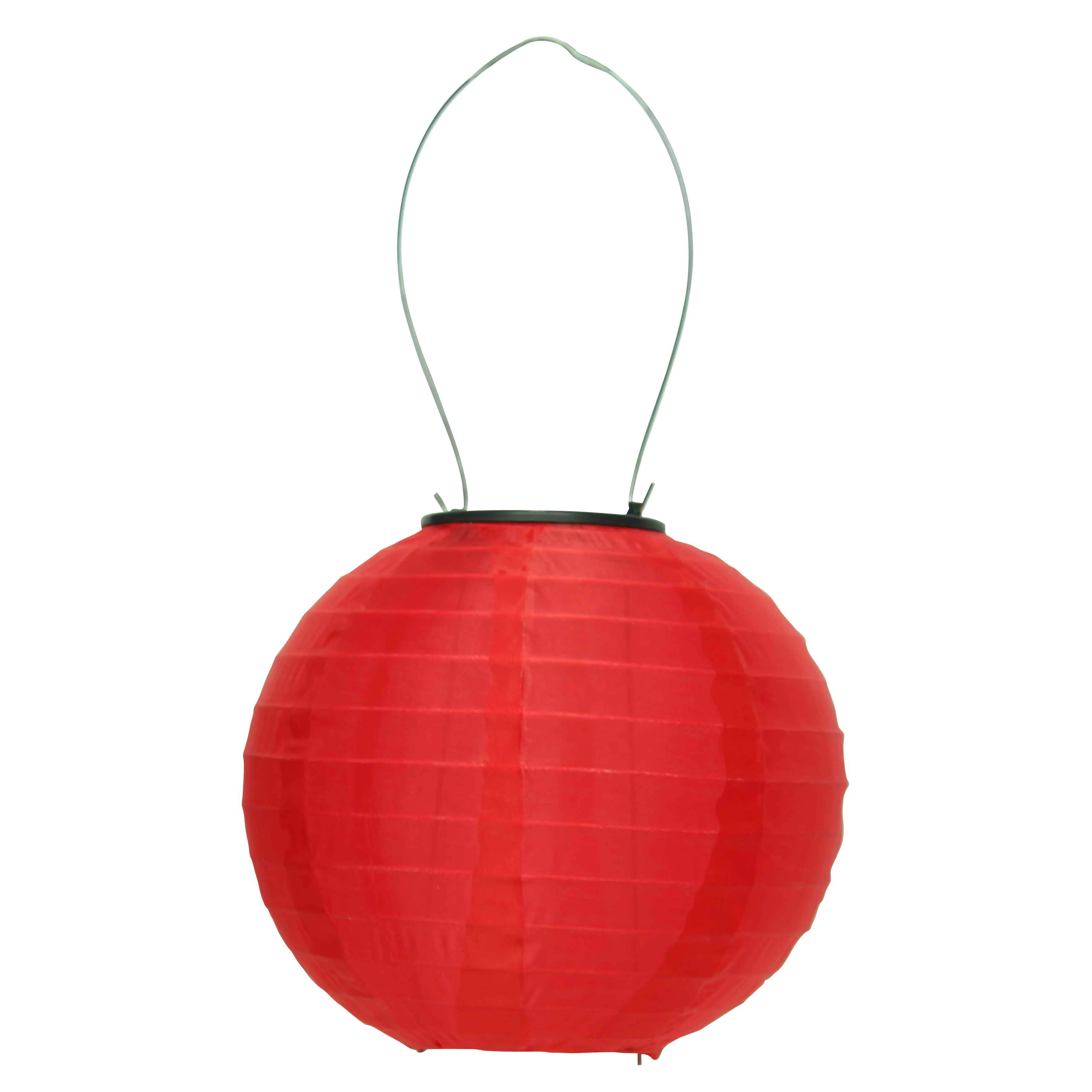 Solar Hanging Lantern Chinese Style Waterproof Fabric Lantern Solar Chinese Lamp