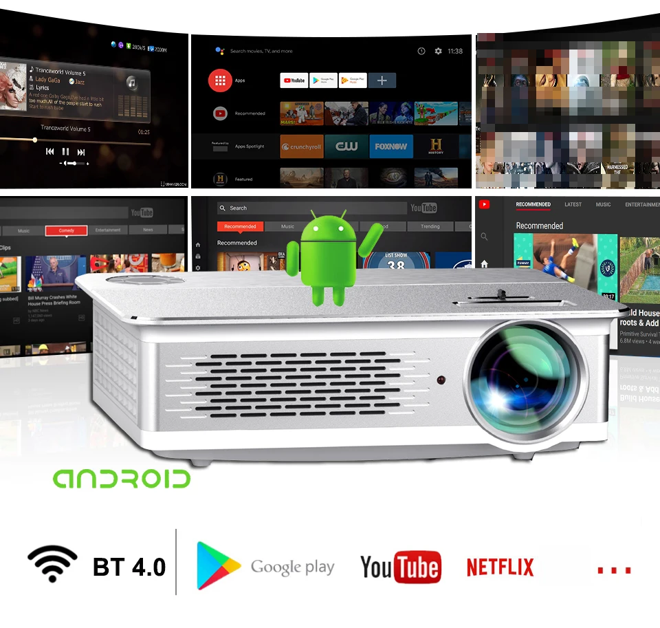 Factory OEM ODM Projector 6000 High Lumens Native 1080p Projector Full HD LCD  Video Home Beamer