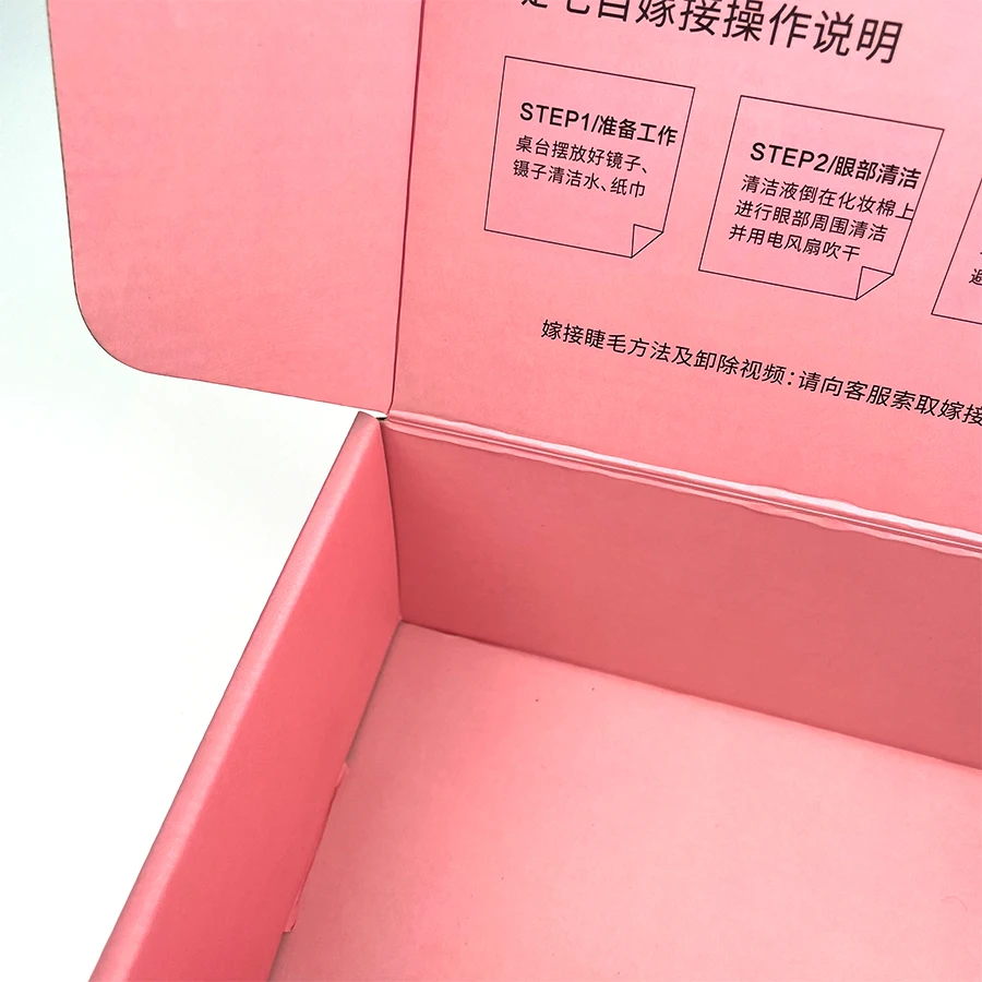 Custom Printing Pink Corrugated Mailer Mailing Make Up Cosmetic Lipstick Packaging Paper Shipping Boxes