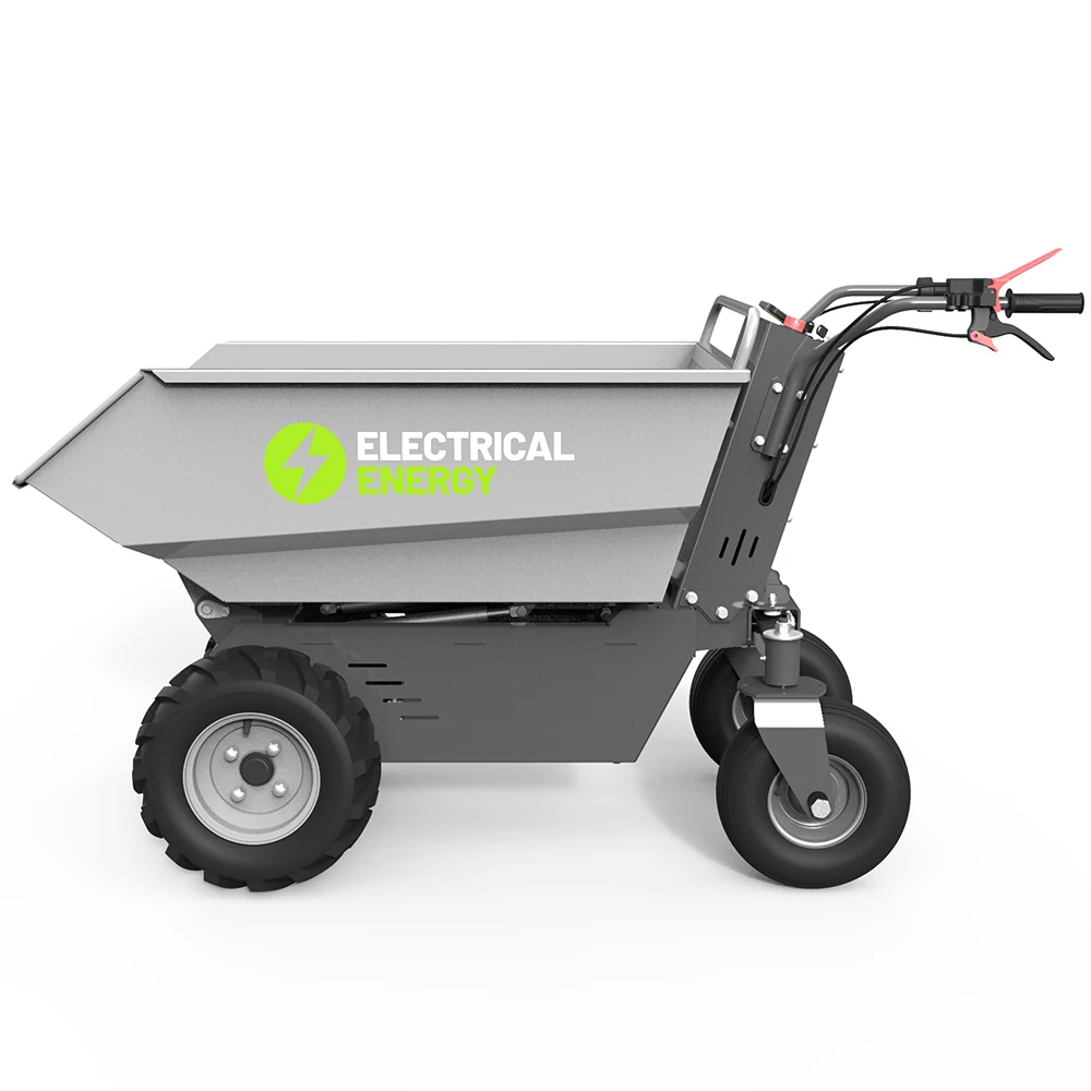 TUV Rheinland CE Approved 500kg Load 32Ah Battery Power Mini Dumper Electric Wheel Barrow