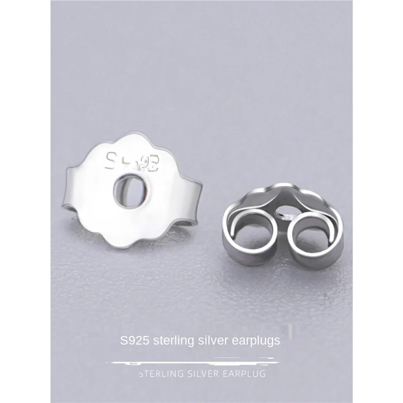 925 Sterling Silver Butterfly Ear Plug 4mm Ear Back Stud Ear Cap and Earring Protection Accessories
