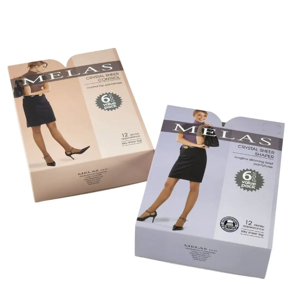 Recyclable Customized Packaging and Logo Printing Retail Womens Underwear Packaging Box with Window for Silk Stockings