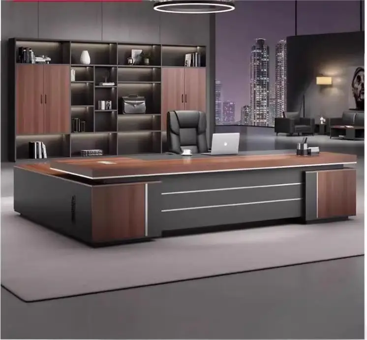 wooden Luxury Office Table and chairs design Executive office desk set Manager Office furniture Commercial Furniture work desk