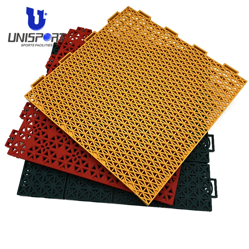 Пластиковая сцепляющаяся напольная плитка UNISPORT 250*250*120 мм напольное покрытие для спорта на открытом