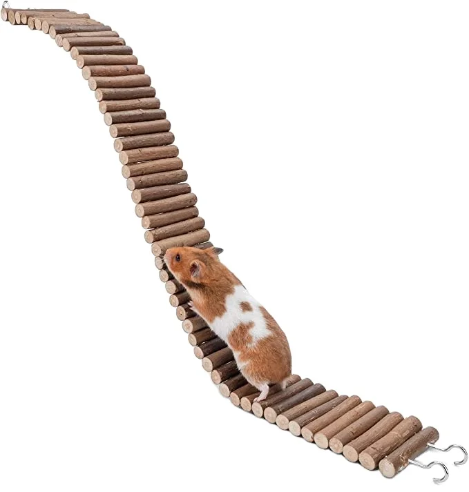Hamster Suspension Bridge Toy Long Climbing Wooden Ladder for Hamsters and Other Small Animals
