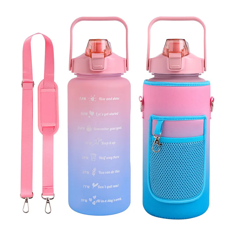 Wholesale Direct-selling Sports Water Bottles Custom Fitness Bottles 2L Half-gallon Water Bottles With Storage Cover