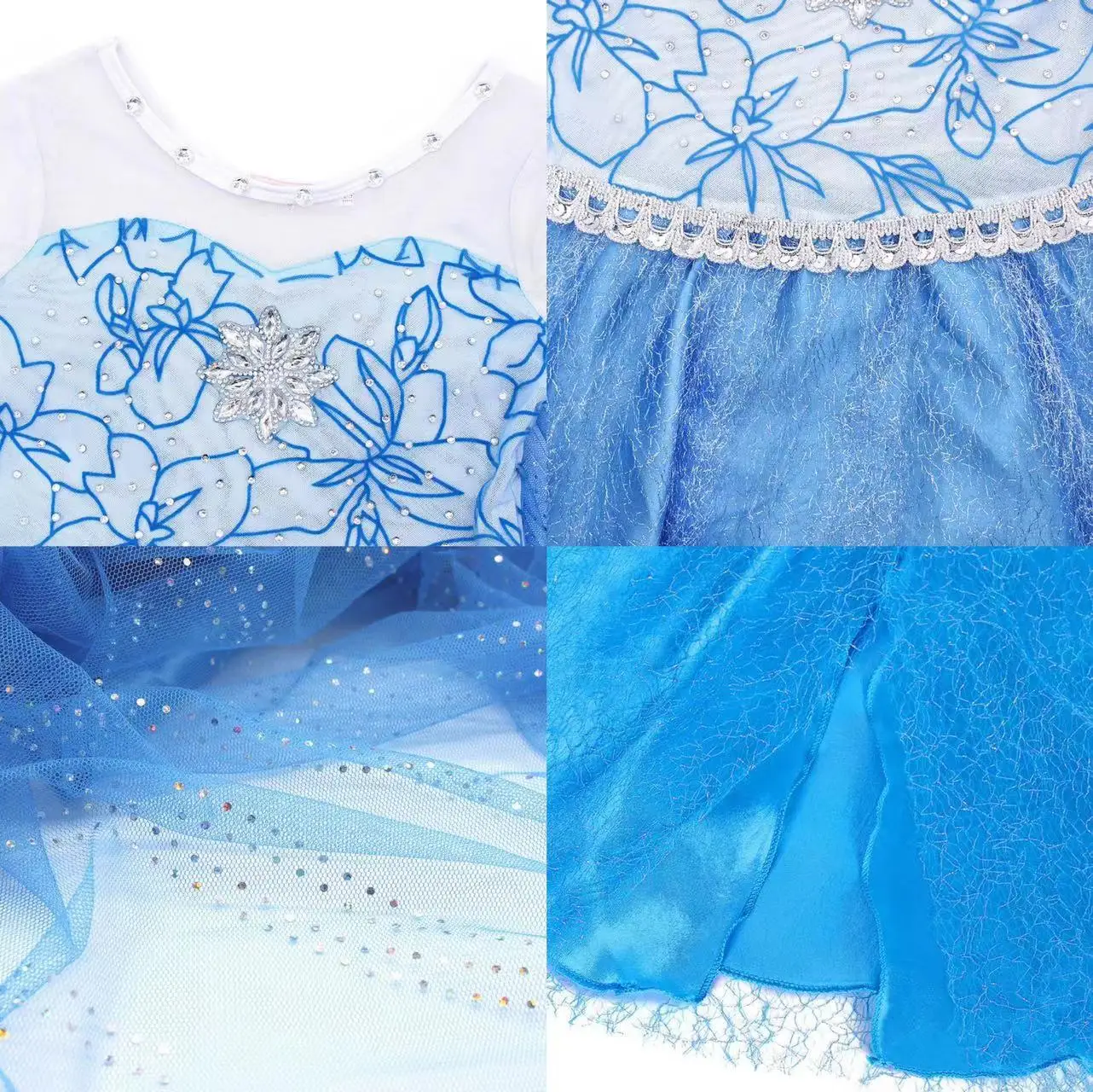 Halloween Kids Elsa Anna Princess Dress Cosplay Fancy Costume Dress For Girls