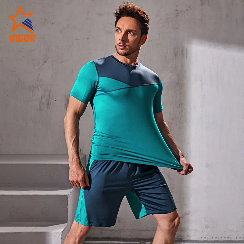 2024 Hot Selling Mens Activewear T- Shirt Sportswear Men Gym Sport Shorts Set