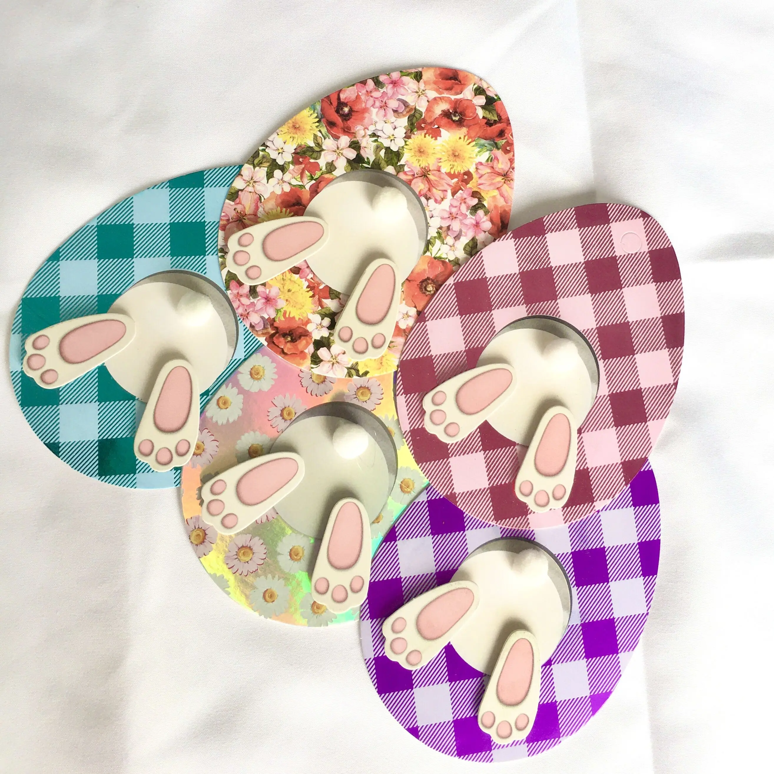 Custom  gold stamping Garden  Easter Greeting Card Japanese  paper craft card  pattern Bunny card