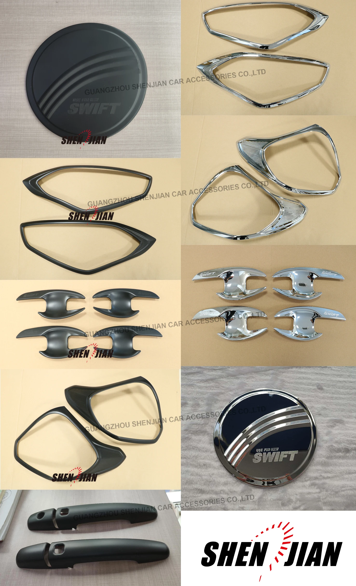 High Quality Automotive Accessories Combo Set Chrome Kit Garnish Set for suzuki swift body kit