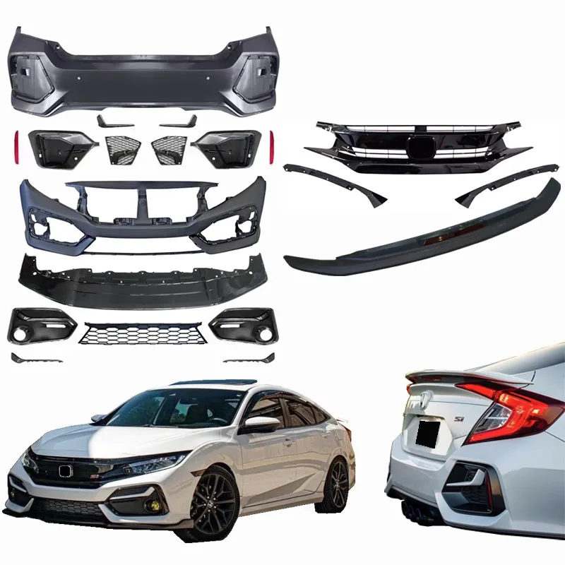 Body Kit  For Honda 16-20 Civic Modification Upgrade New Si Large Surround Kit Spoiler Front Lip Rear Bumper