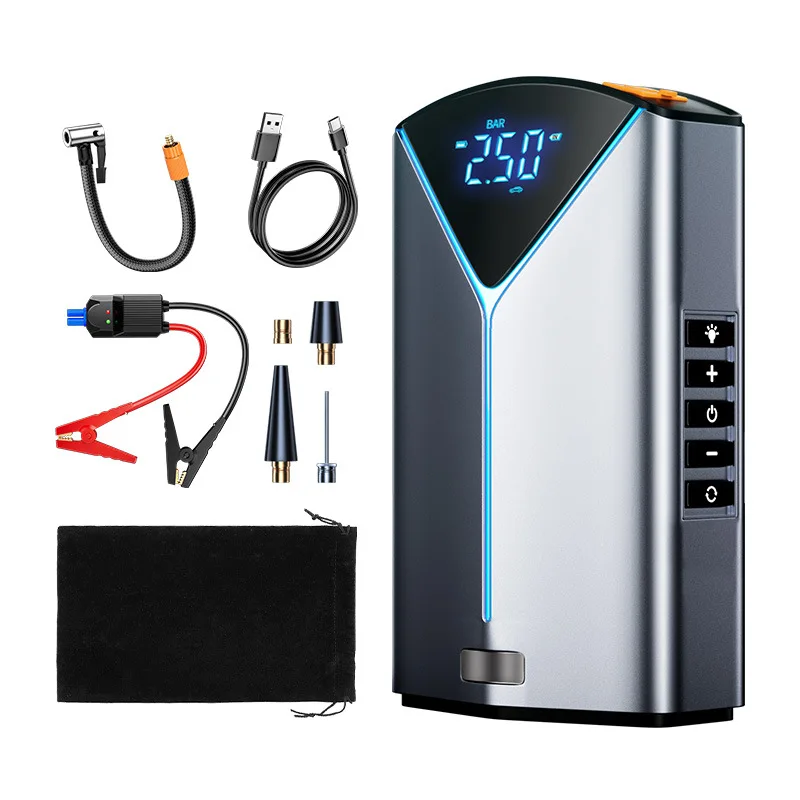 2024 Car Battery Charger 1000A Jump Starter & Tire Inflator Pump, Up to 4L Gas&2.5L Diesel