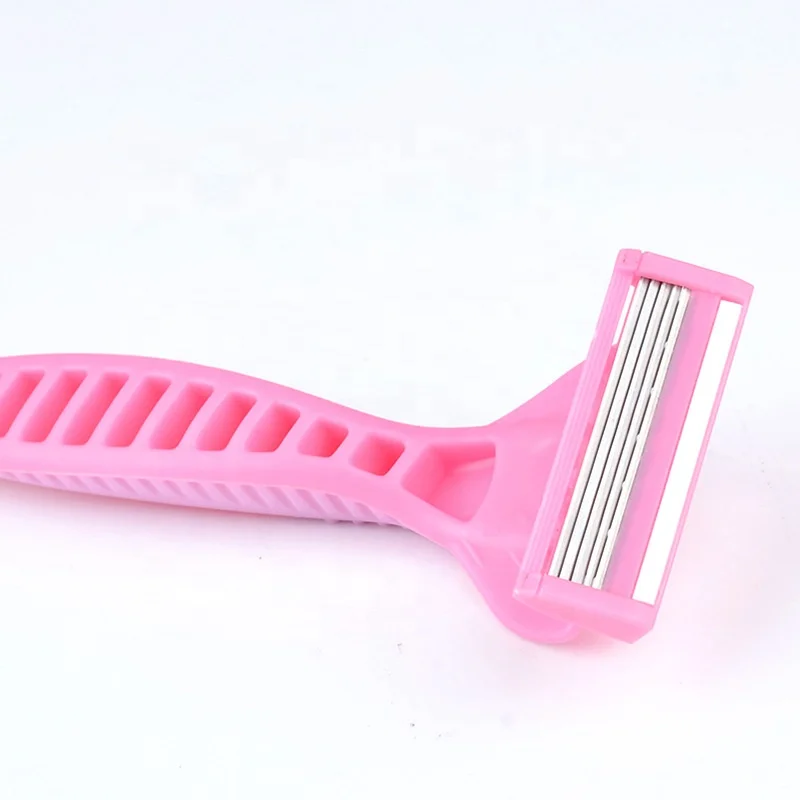 Plastic Handle Women Razor Shavers Safe Control Disposable  Razor With 5 Blades