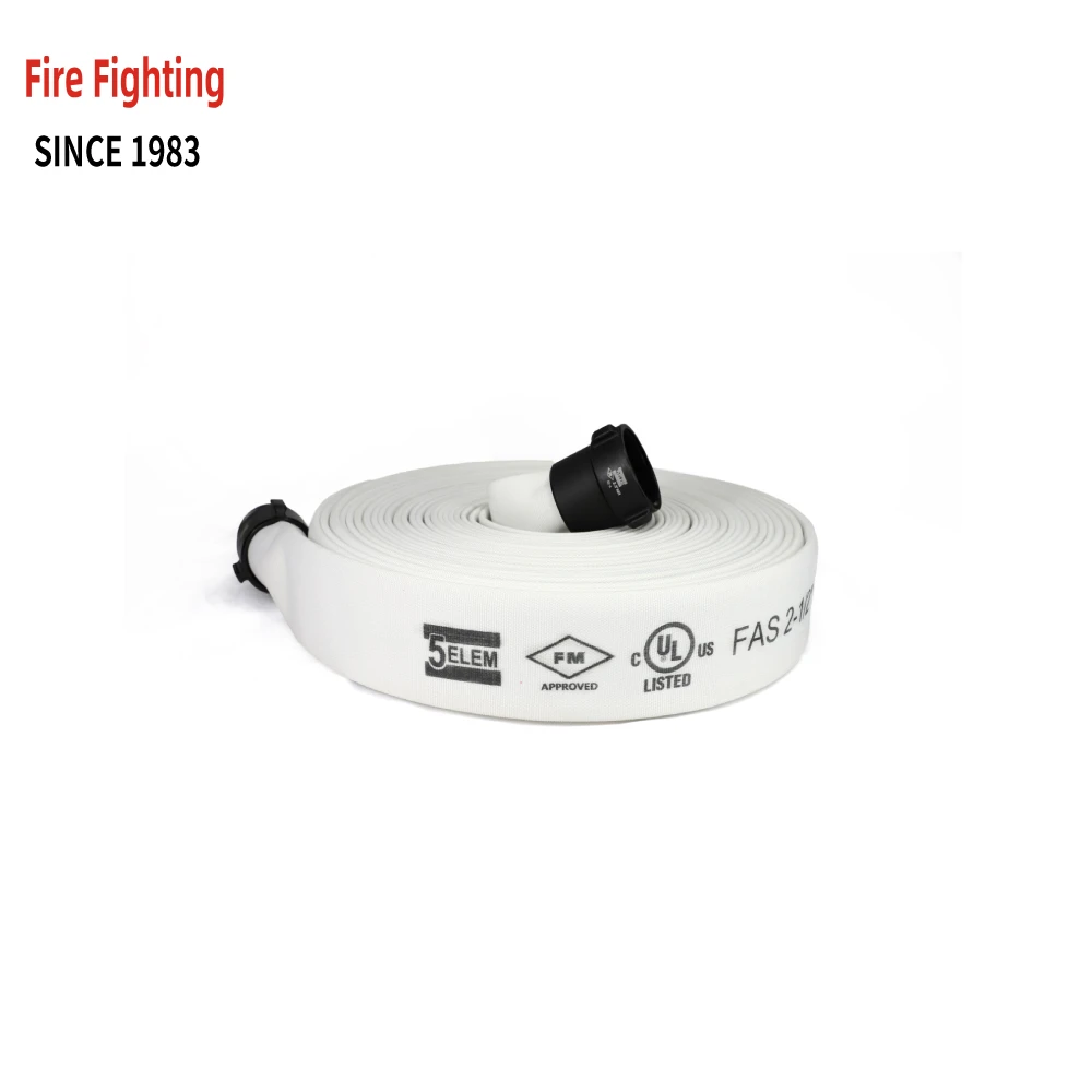 White Single Jacket Fire Control Attack Fire Hose for Firefighting System