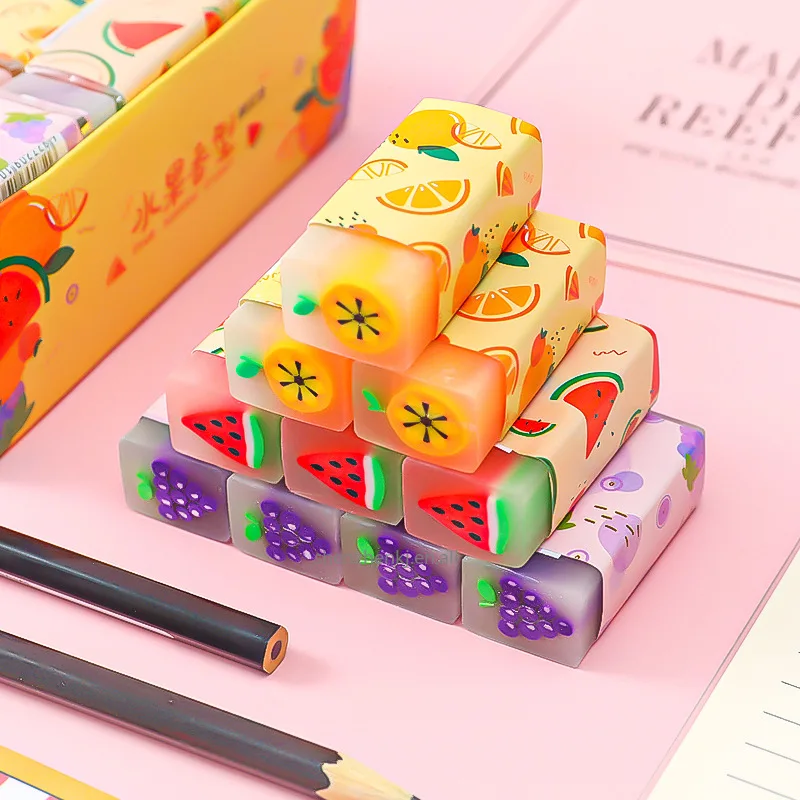 Hot sale High Quality Creative Fruit Erasers Cartoon Cute Erasers Children Gift School Stationery and Office Supplies