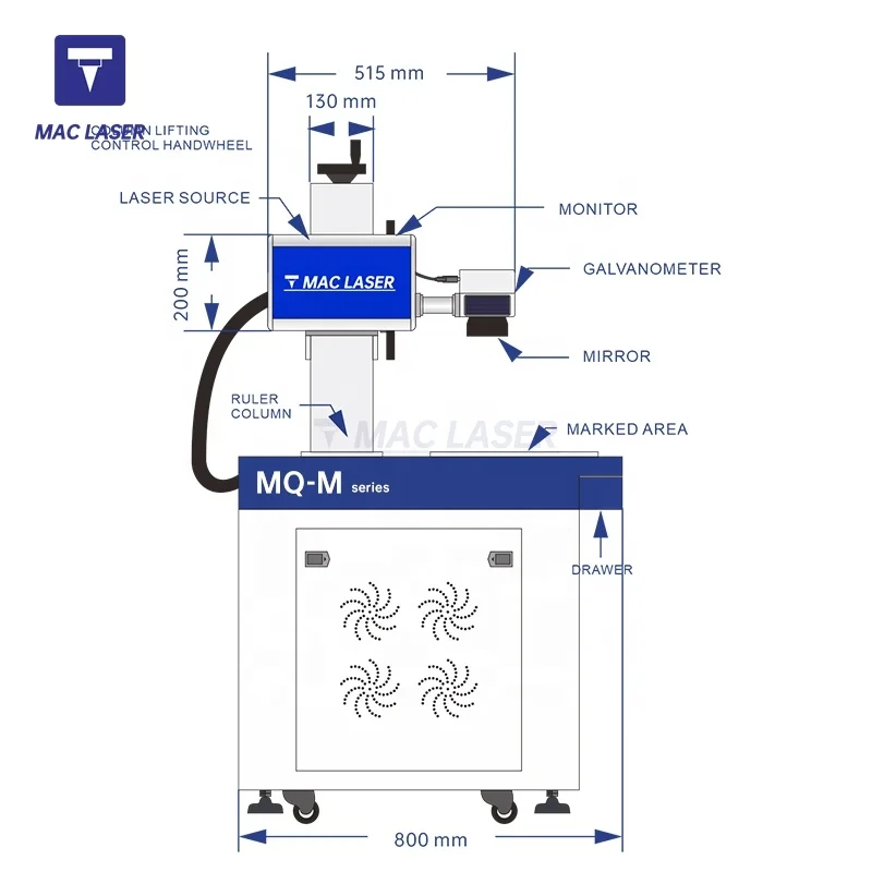 MQ-M DXT laser / Maiman laser 3w/5w/8w/10w/15w/ 20w UV laser marking machine