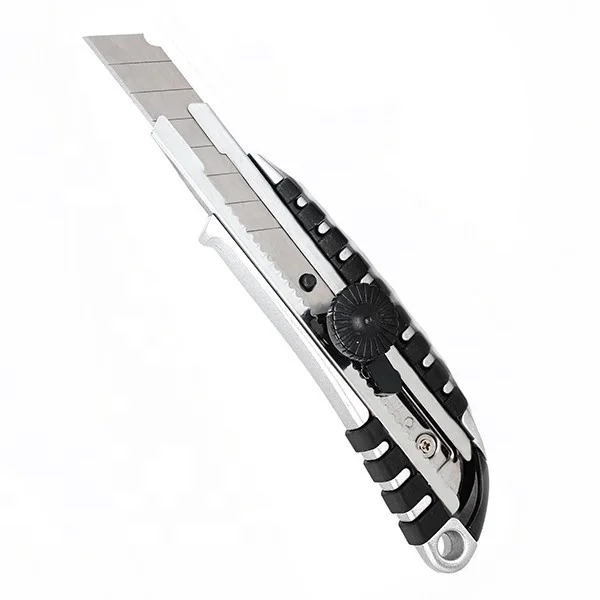 18mm heavy duty Aluminium alloy body carpet paper cutting box cutter safe heavy duty utility knife