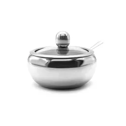 304 Stainless Steel Kitchen Seasoning Container Sugar Spice Bowl With Lid