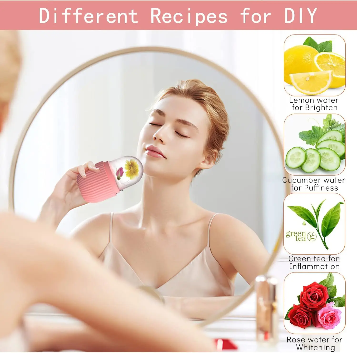 De-Puff Eye Bags Reduce Migraine Pain Reusable Face Massage Skin Care Ice Cube Roller Silicone Facial Massager