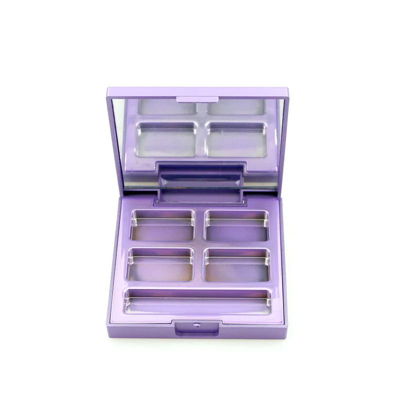 2024 black Luxury Magnetic empty eyeshadow palette container case with mirror  aluminum pan empty eyeshadow palette