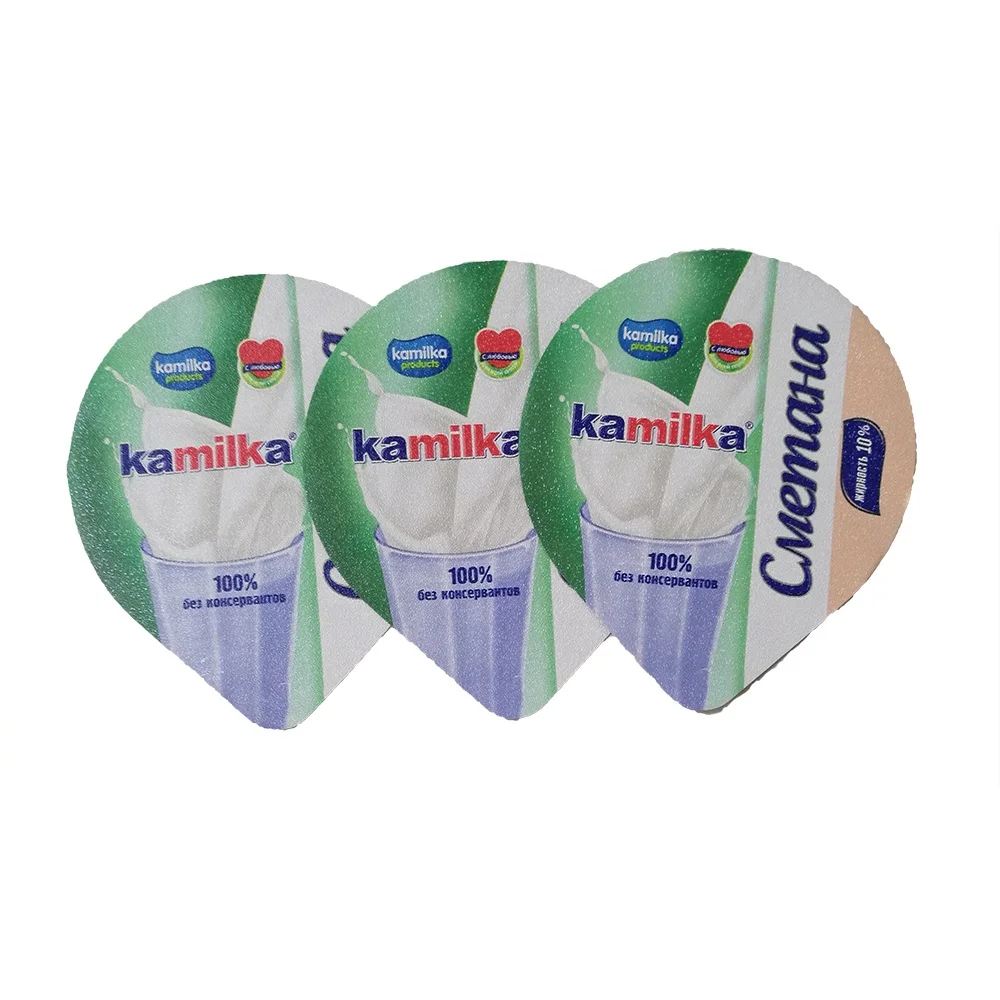 OEM крышка из алюминиевой фольги с термоуплотнением для йогурта для ПП/ПС/ПЭ/алюминиевых чашек