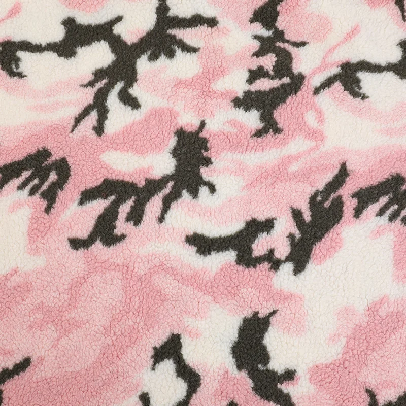 100 polyester micro fleece leopard jacquard pattern sherpa fleece fabric for women coats